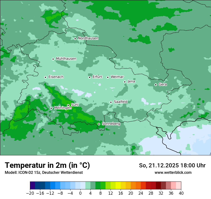 Modellkarten Temperatur