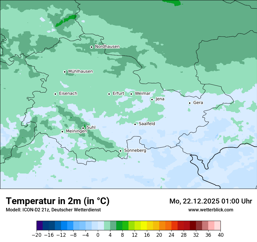 Modellkarten Temperatur