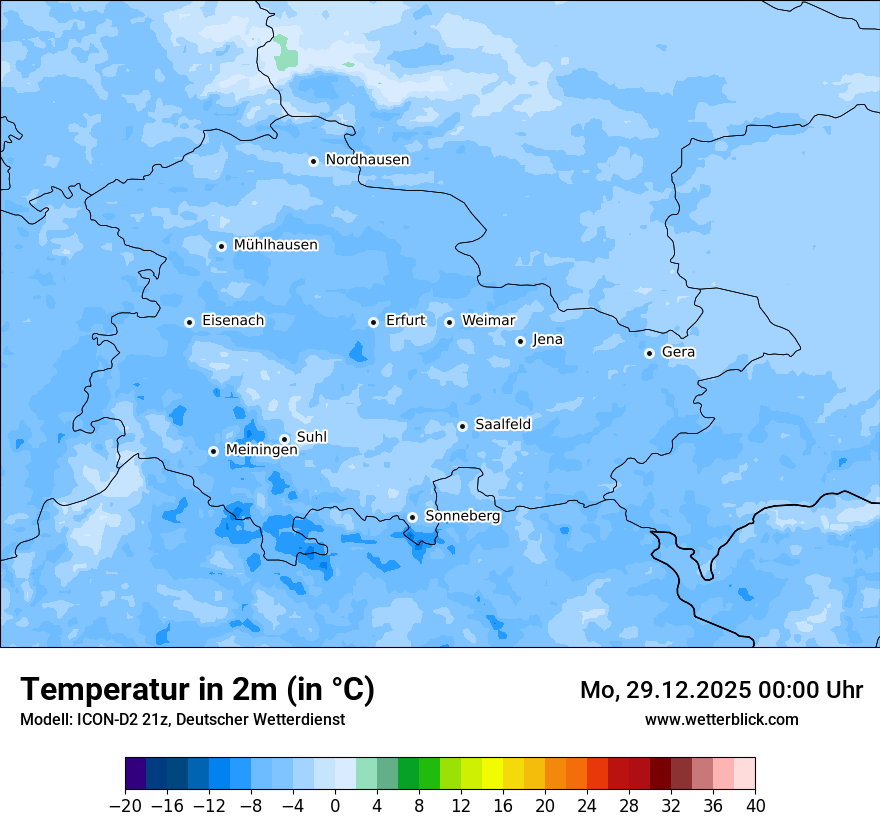 Modellkarten Temperatur