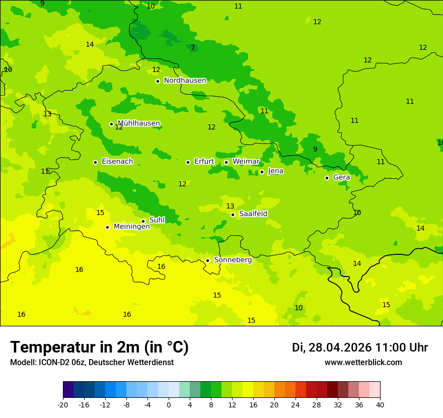 Modellkarte ICON-D2 – t2m – th