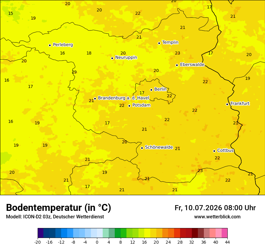Modellkarte ICON-D2 – t_g – bb