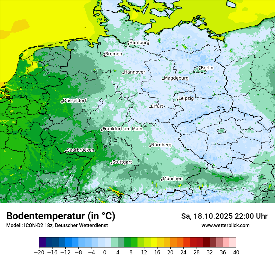 Modellkarten Bodentemperatur in Deutschland