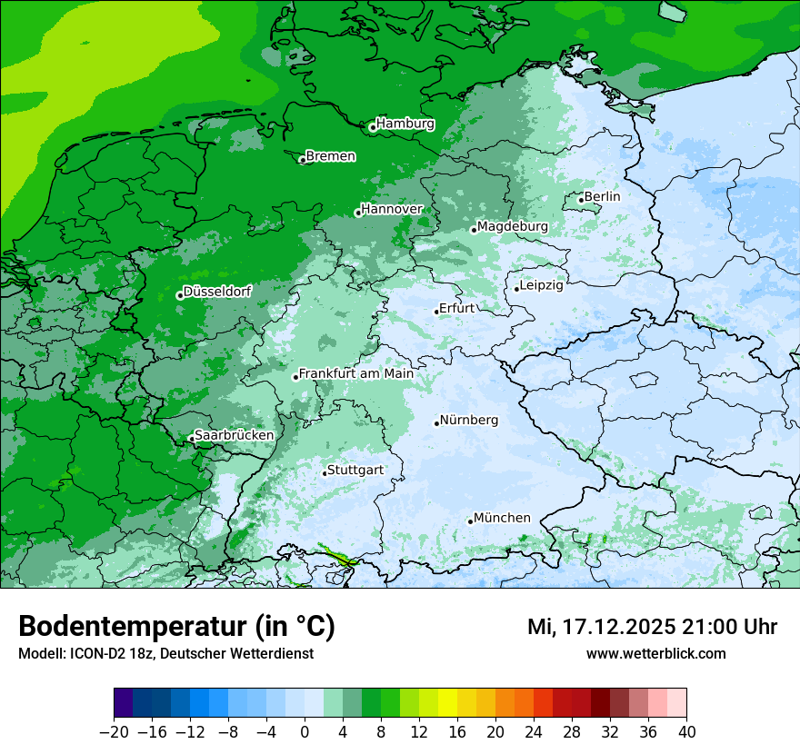 Modellkarten Bodentemperatur in Deutschland
