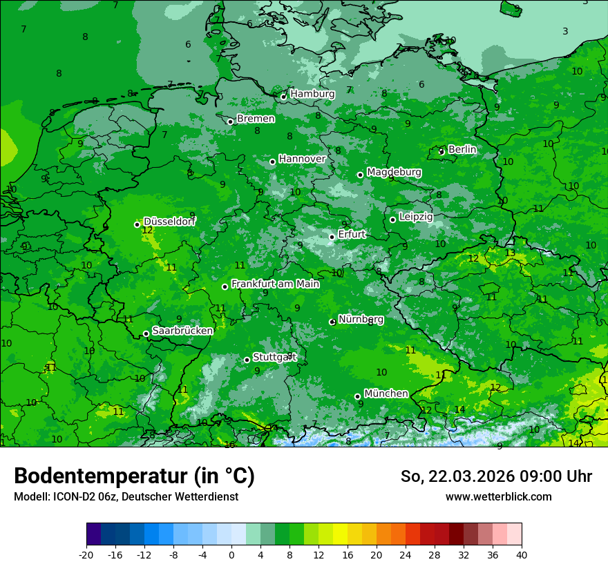 Modellkarte ICON-D2 – t_g – deutschland