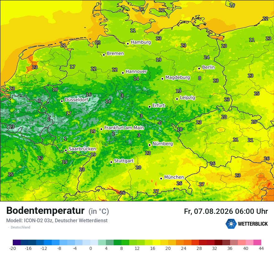 Modellkarte ICON-D2 – t_g – deutschland