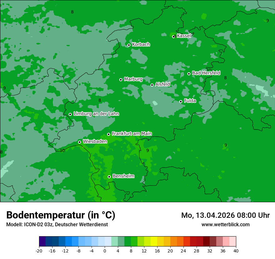 Modellkarte ICON-D2 – t_g – he
