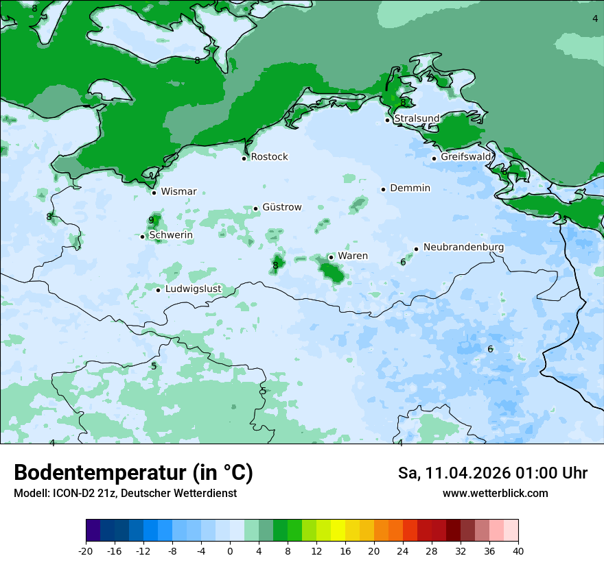Modellkarte ICON-D2 – t_g – mv