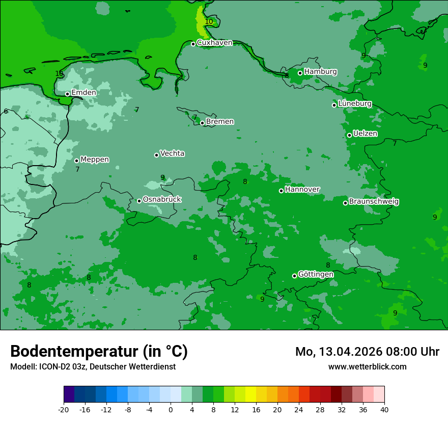 Modellkarte ICON-D2 – t_g – ni