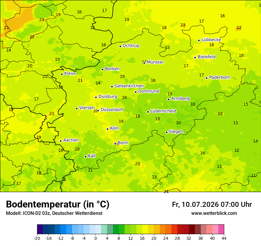 Modellkarte ICON-D2 – t_g – nrw