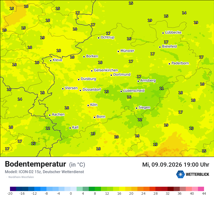 Modellkarte ICON-D2 – t_g – nrw