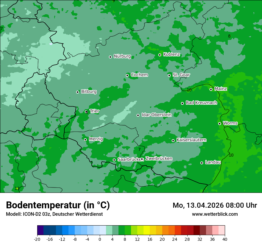 Modellkarte ICON-D2 – t_g – rp