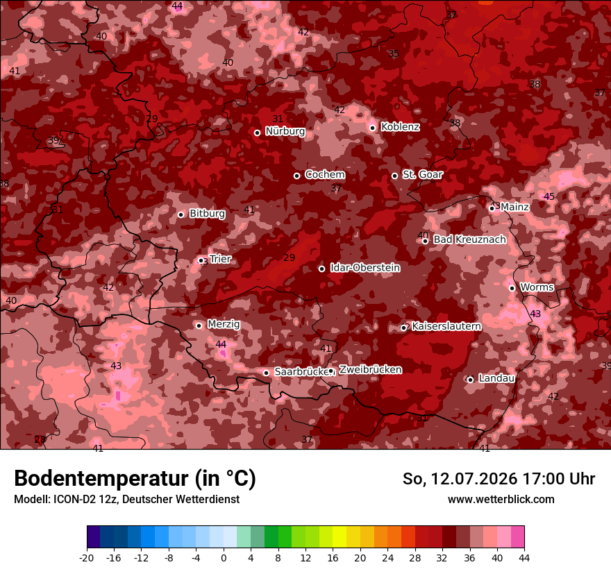 Modellkarte ICON-D2 – t_g – rp