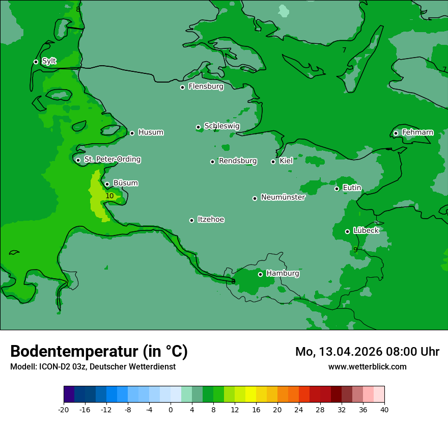 Modellkarte ICON-D2 – t_g – sh