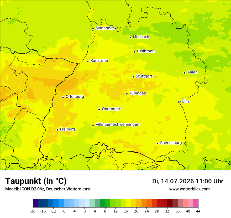 Modellkarte ICON-D2 – td – bw