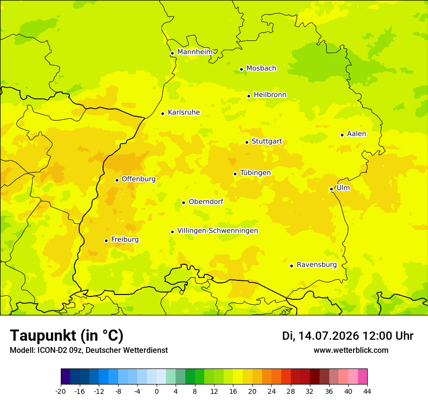 Modellkarte ICON-D2 – td – bw