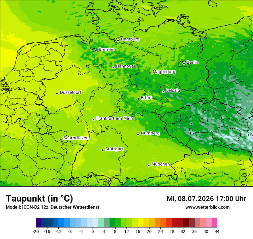 Modellkarte ICON-D2 – td – deutschland