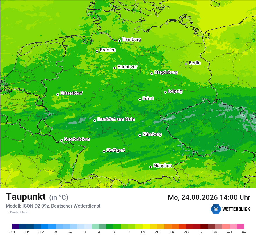 Modellkarte ICON-D2 – td – deutschland