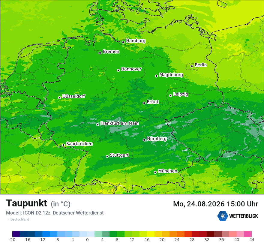 Modellkarte ICON-D2 – td – deutschland