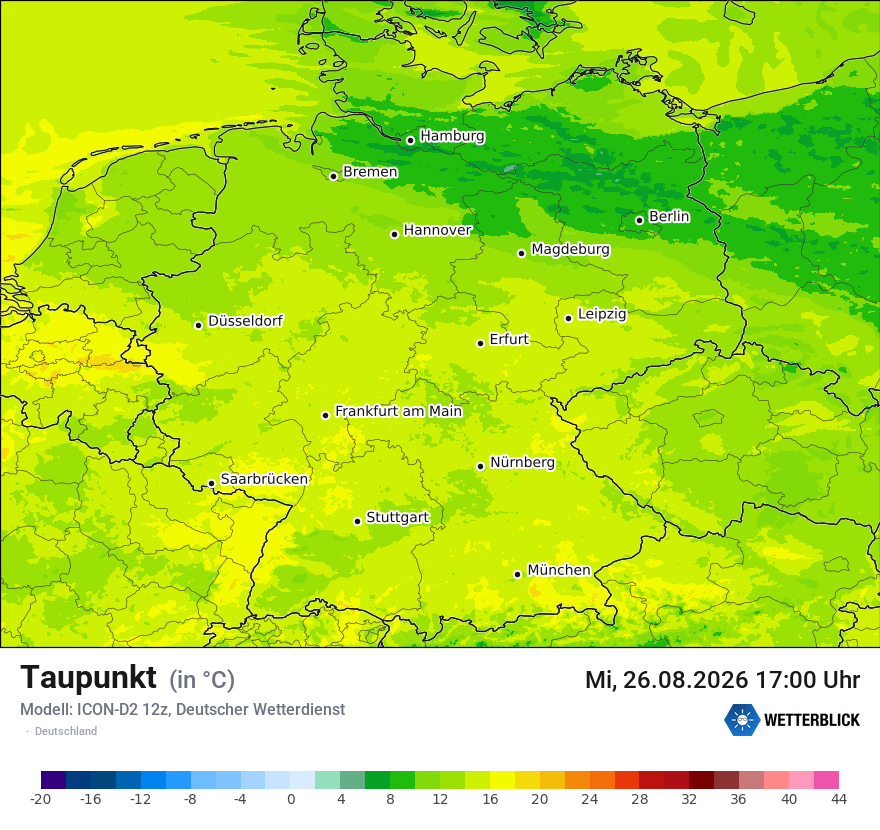 Modellkarte ICON-D2 – td – deutschland