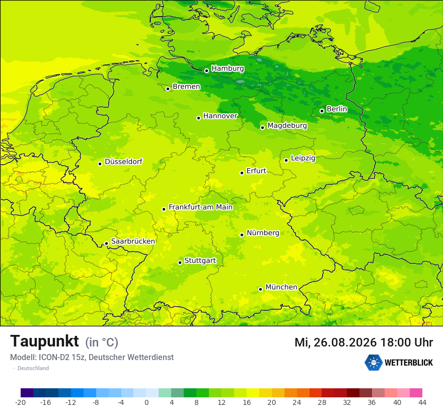 Modellkarte ICON-D2 – td – deutschland
