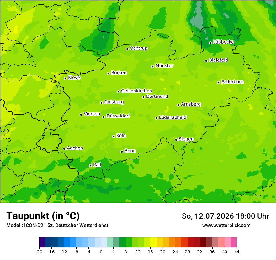 Modellkarte ICON-D2 – td – nrw