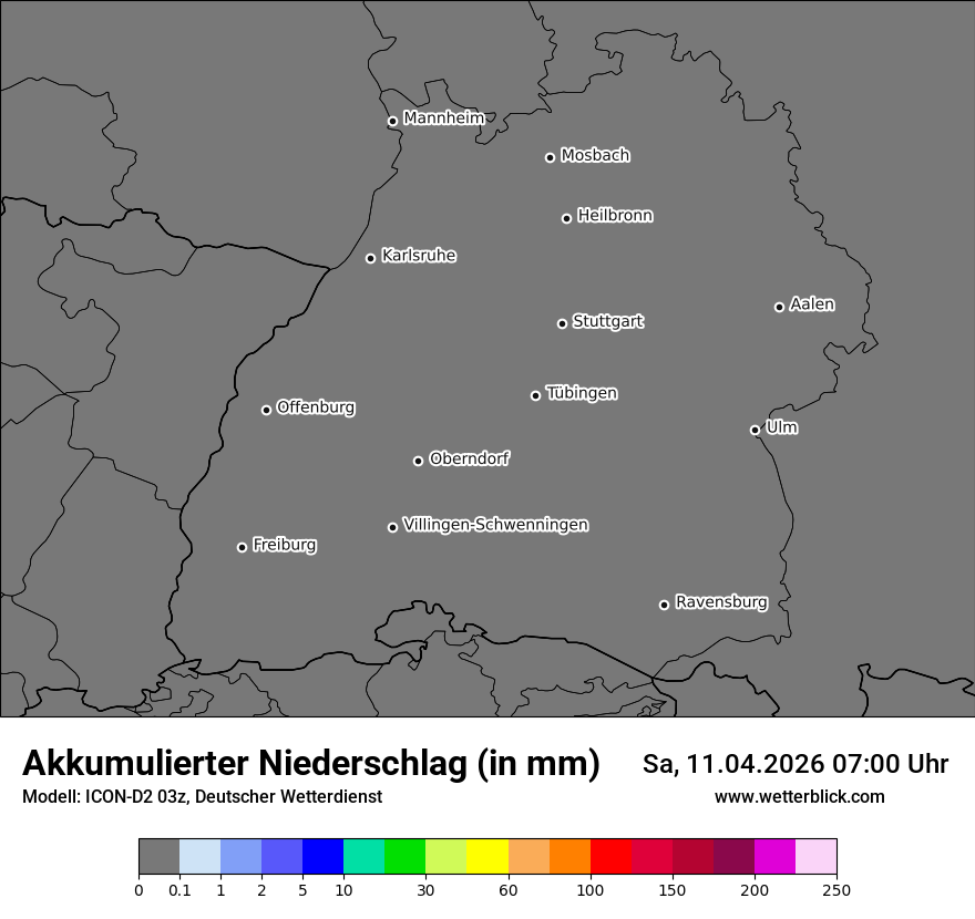 Modellkarte ICON-D2 – tot_prec – bw