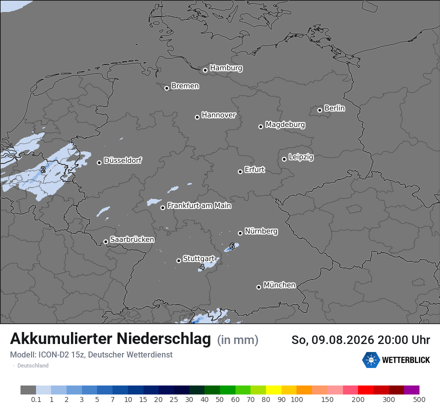 Modellkarte ICON-D2 – tot_prec – deutschland