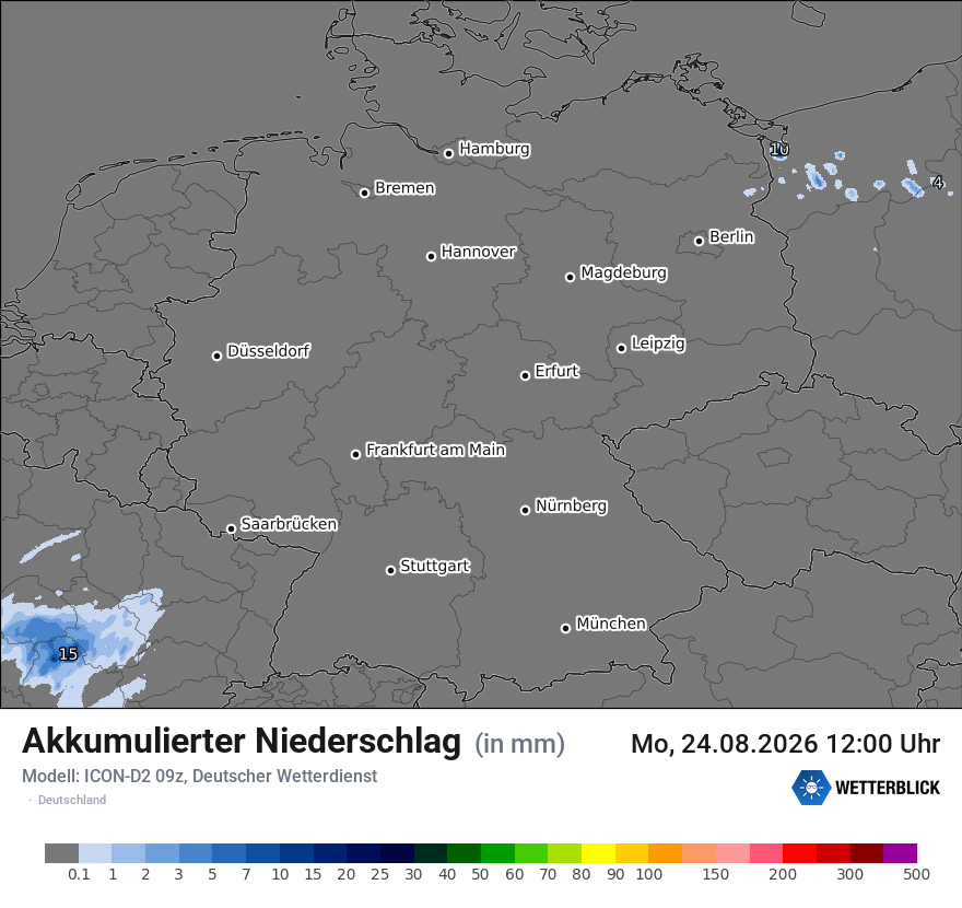 Modellkarte ICON-D2 – tot_prec – deutschland