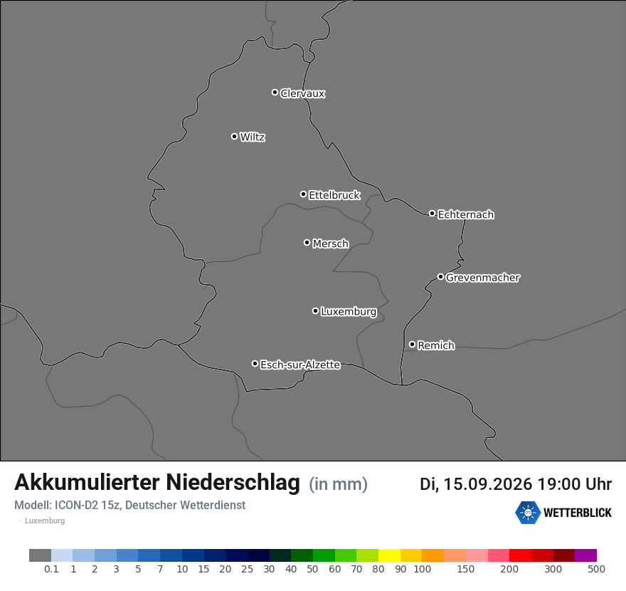 Modellkarte ICON-D2 – tot_prec – luxemburg