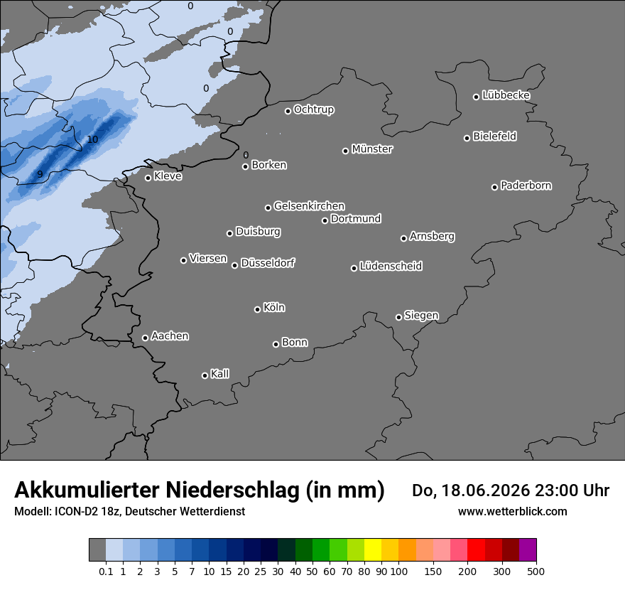 Modellkarte ICON-D2 – tot_prec – nrw