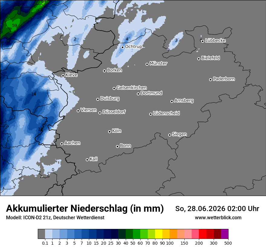 Modellkarte ICON-D2 – tot_prec – nrw