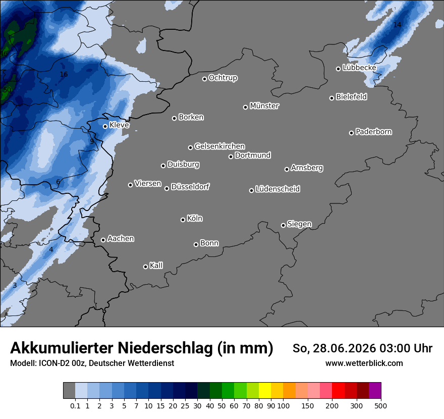 Modellkarte ICON-D2 – tot_prec – nrw