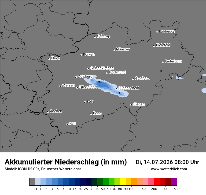Modellkarte ICON-D2 – tot_prec – nrw