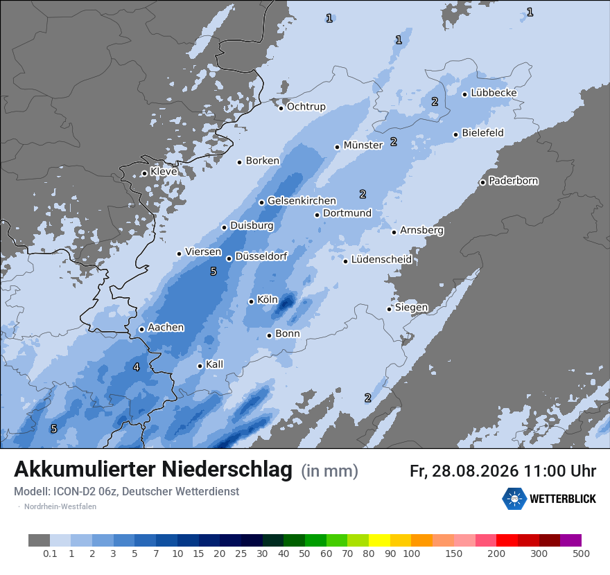 Modellkarte ICON-D2 – tot_prec – nrw