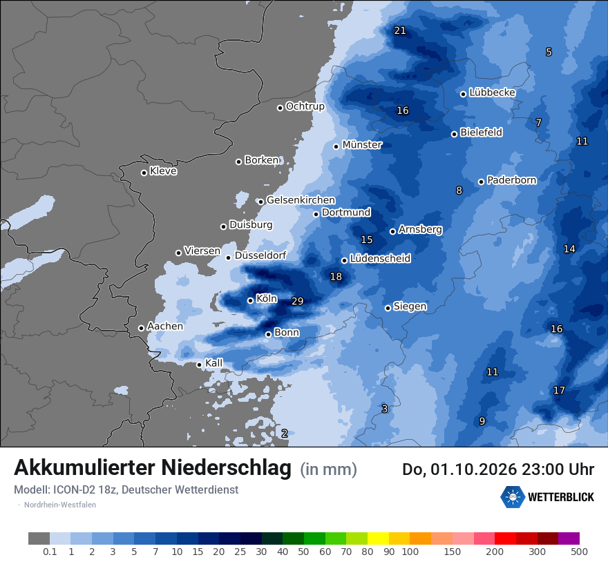 Modellkarte ICON-D2 – tot_prec – nrw