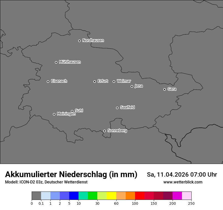 Modellkarte ICON-D2 – tot_prec – th
