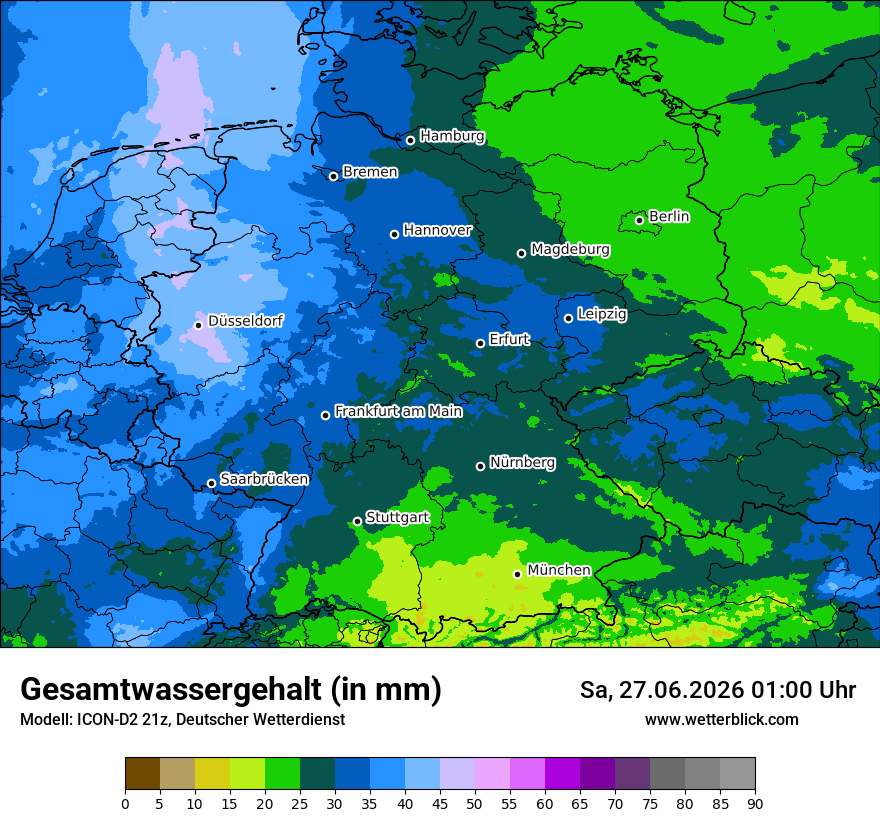 Modellkarte ICON-D2 – twater – deutschland