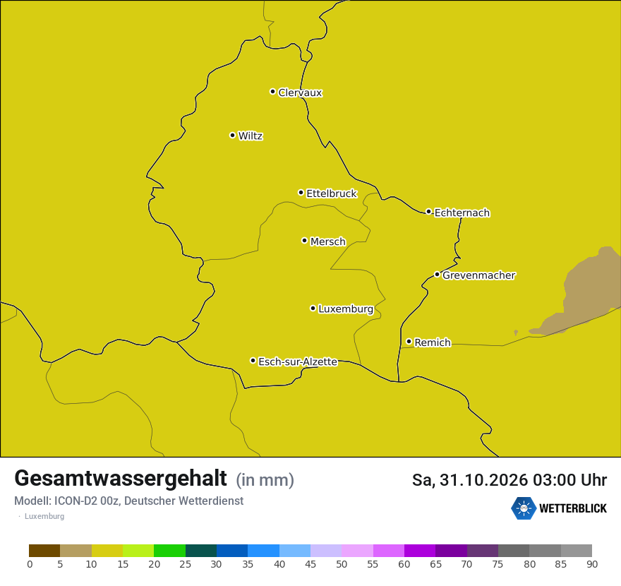 Modellkarte ICON-D2 – twater – luxemburg