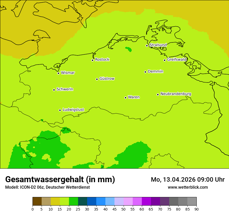 Modellkarte ICON-D2 – twater – mv