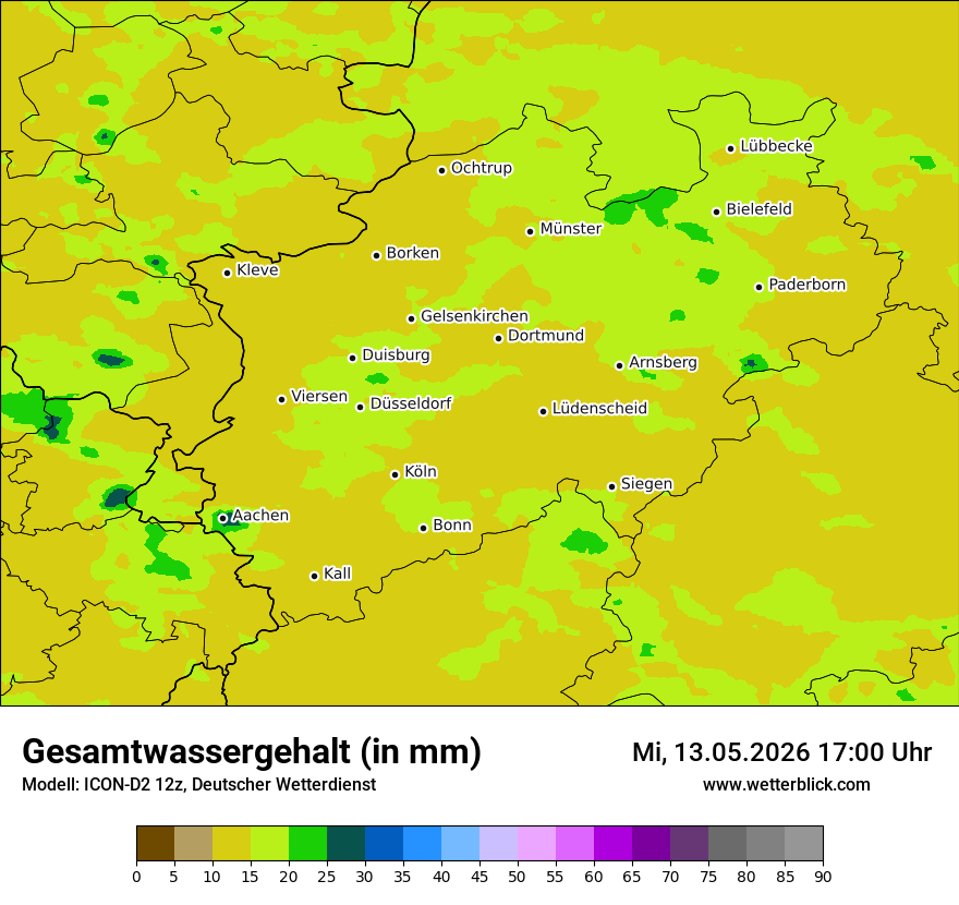 Modellkarte ICON-D2 – twater – nrw