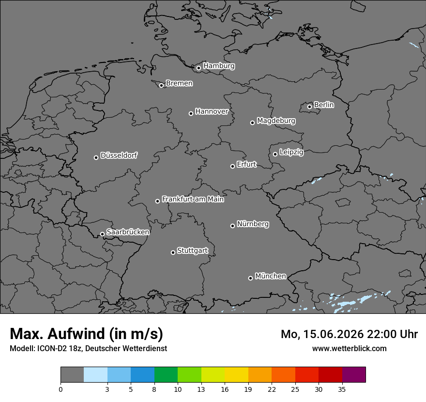 Modellkarte ICON-D2 – updraft – deutschland