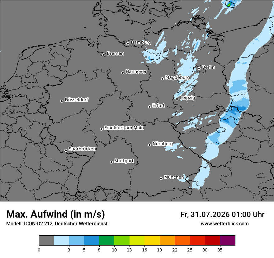 Modellkarte ICON-D2 – updraft – deutschland