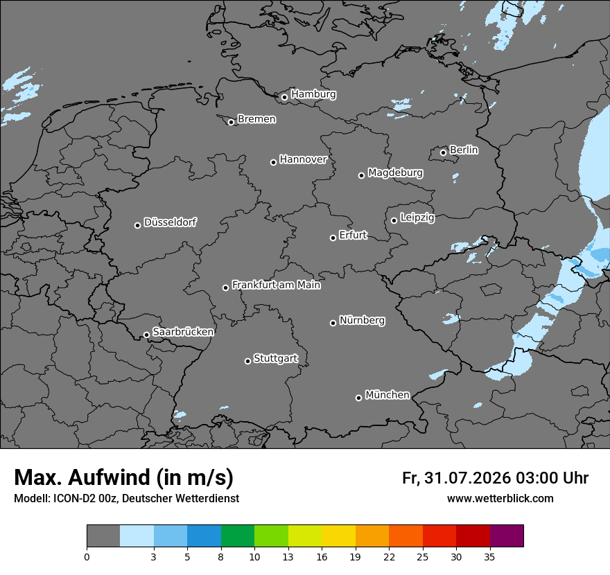 Modellkarte ICON-D2 – updraft – deutschland