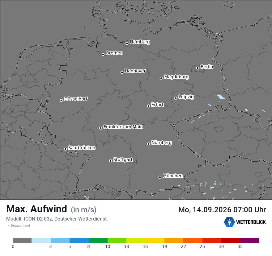 Modellkarte ICON-D2 – updraft – deutschland
