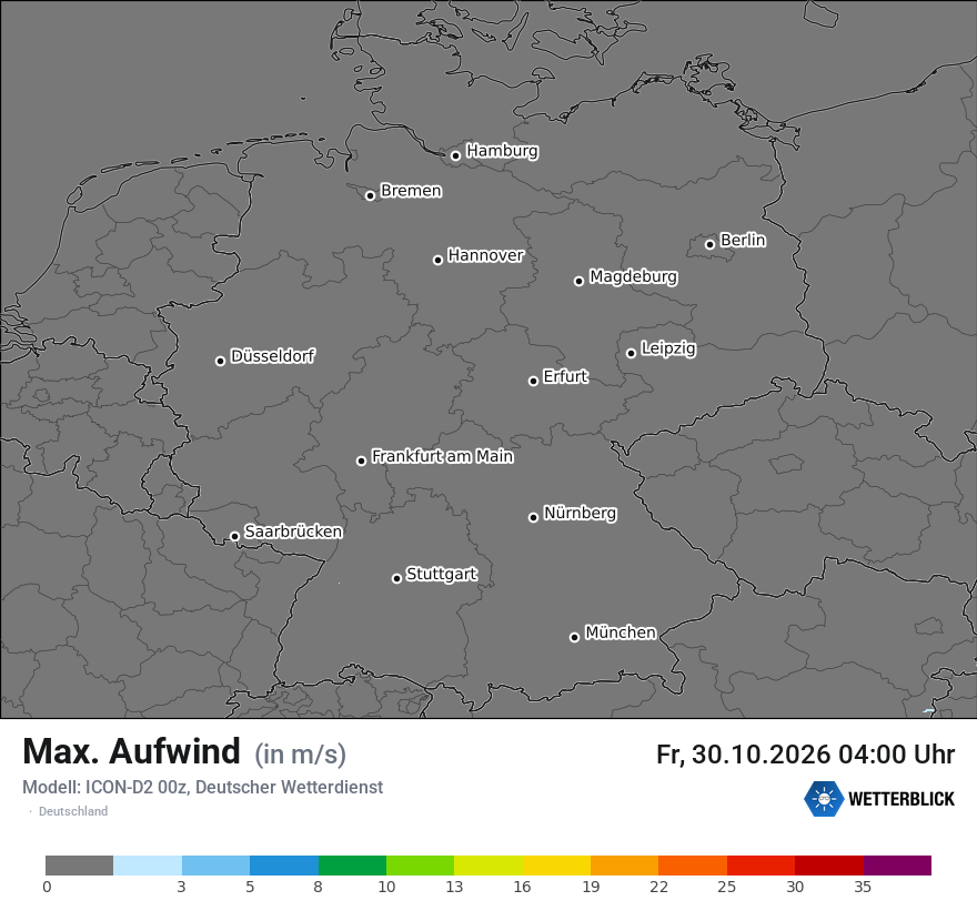 Modellkarte ICON-D2 – updraft – deutschland