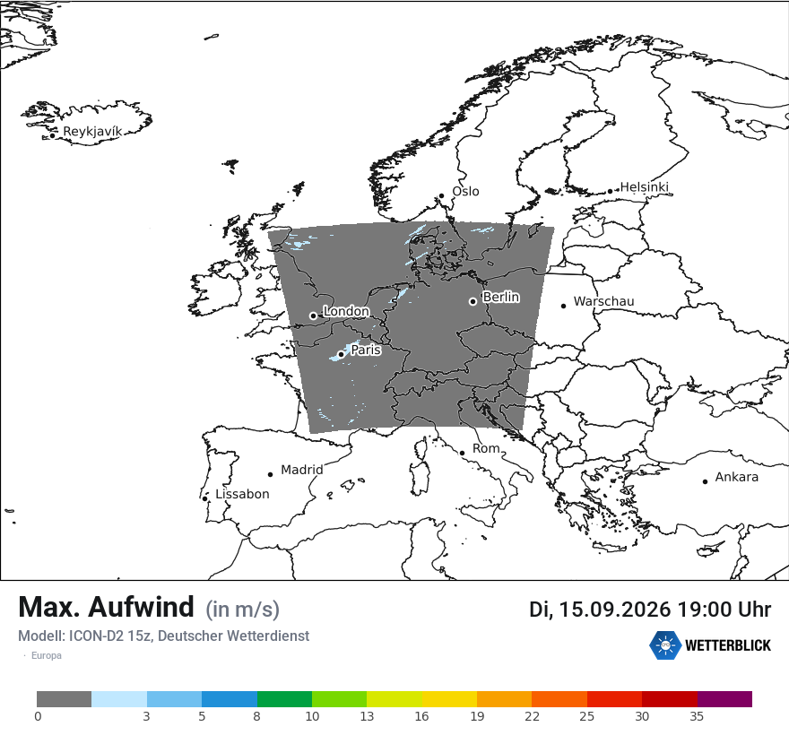 Modellkarte ICON-D2 – updraft – europa