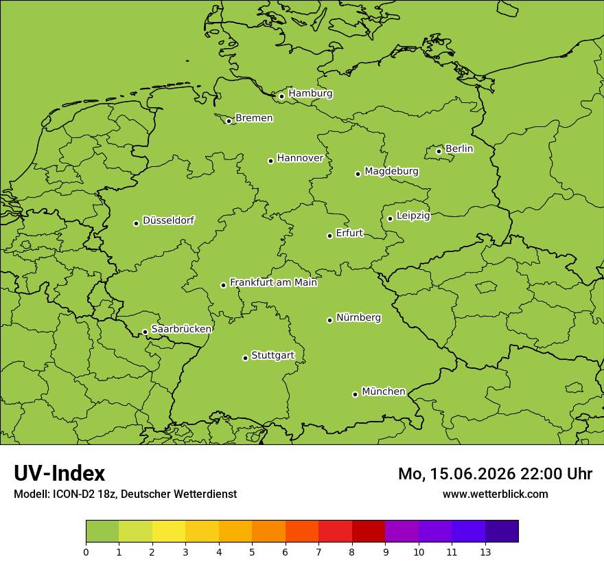Modellkarte ICON-D2 – uv – deutschland