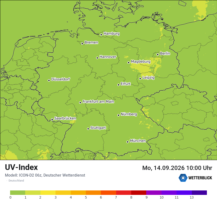 Modellkarte ICON-D2 – uv – deutschland