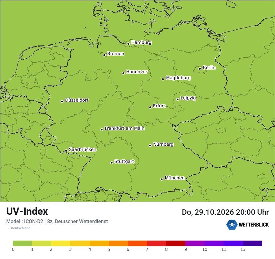 Modellkarte ICON-D2 – uv – deutschland