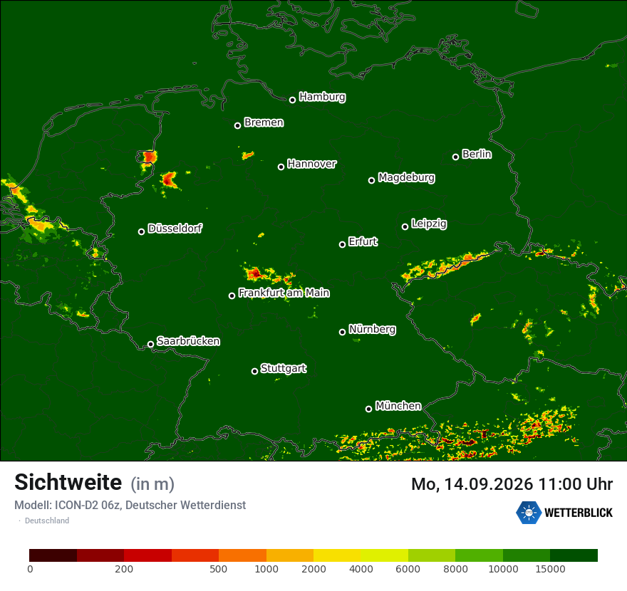 Modellkarte ICON-D2 – vis – deutschland